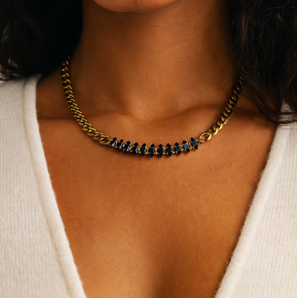 Rebecca Minkoff Elegant Gold and Black choker Necklace